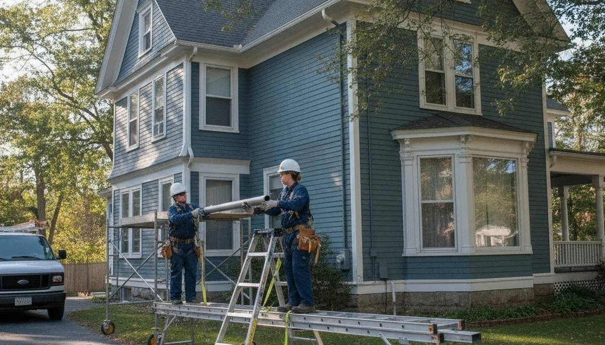 Plumber repairing a pipe in Newton, MA for local plumbing repair service