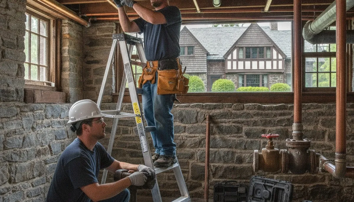 Newton, MA plumber repairing a sink for plumbing service by Plumber Newton MA