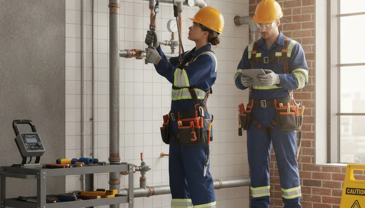 Newton, MA plumber repairing a home pipe for fast plumbing repair service