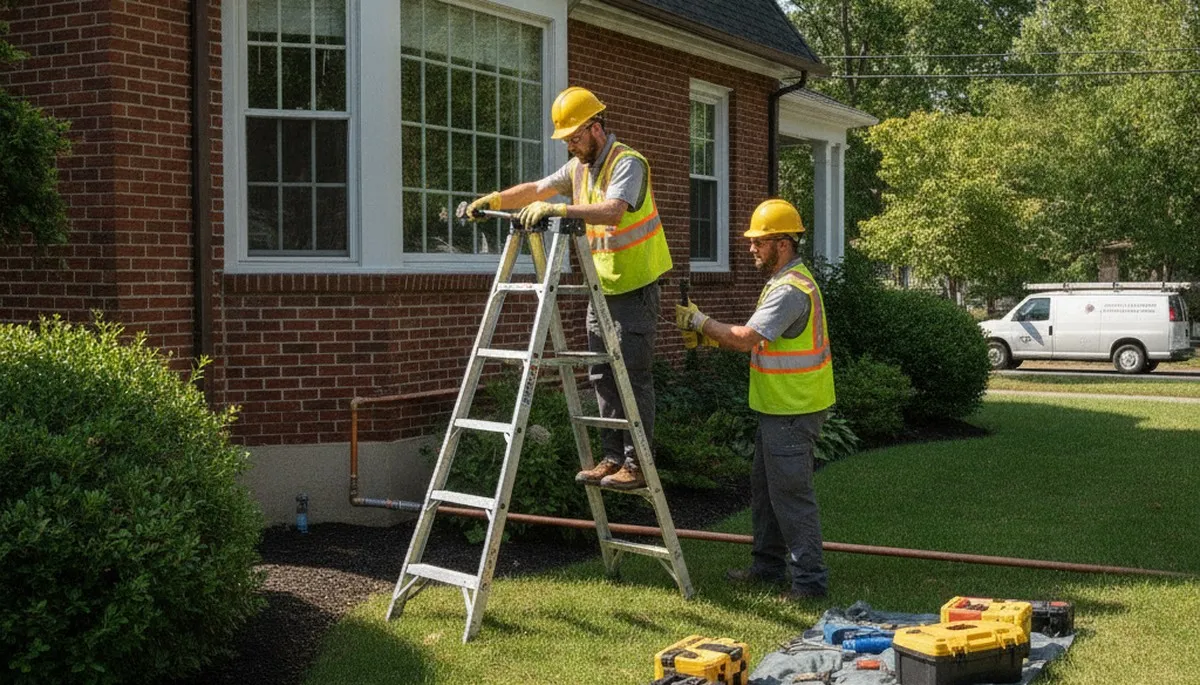 Newton, MA plumber repairing a home pipe leak for plumbing repair service