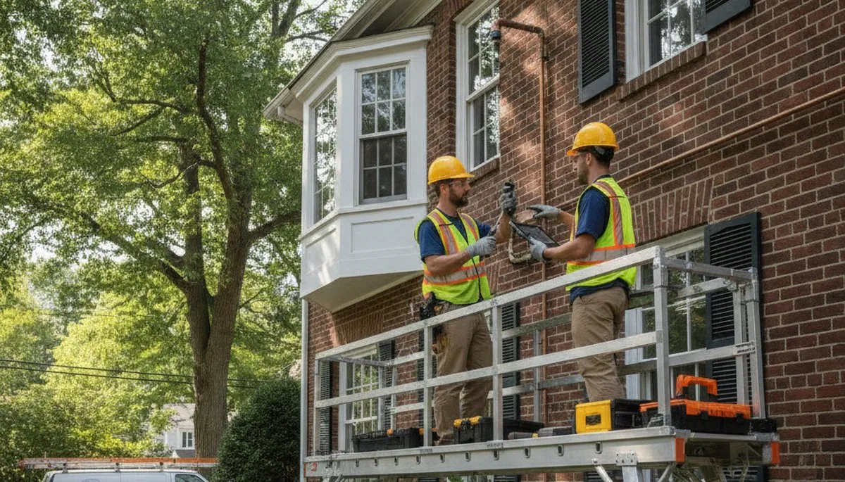 Plumber servicing a Newton, MA home for leak repair and drain cleaning