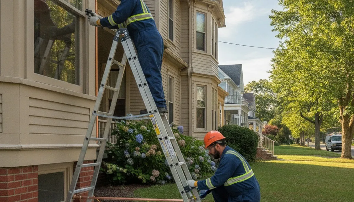 Newton, MA plumber inspecting plumbing repairs for local residential service call