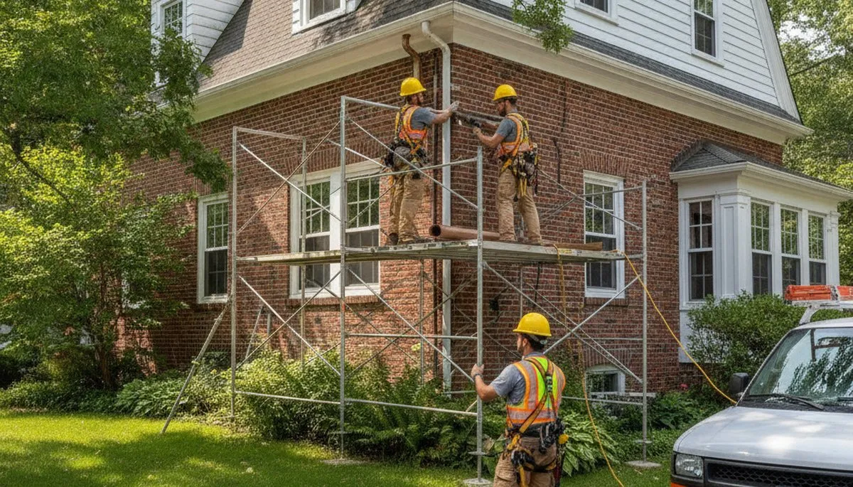 Plumber repairing a pipe in Newton, MA for plumbing repair service