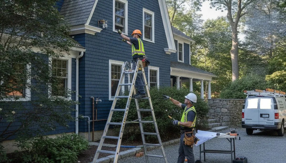 Plumber repairing a pipe in Newton, MA for plumbing repair service