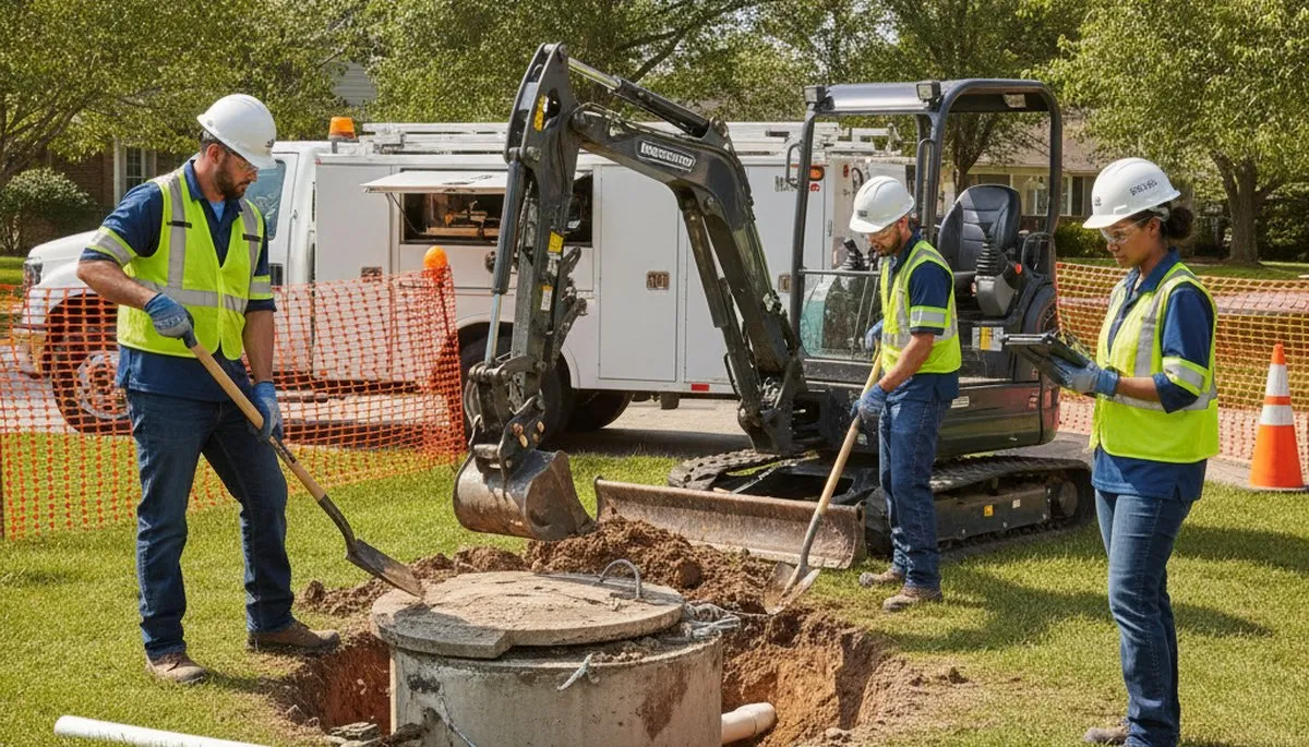Newton, MA plumber repairing septic system for a Newton home