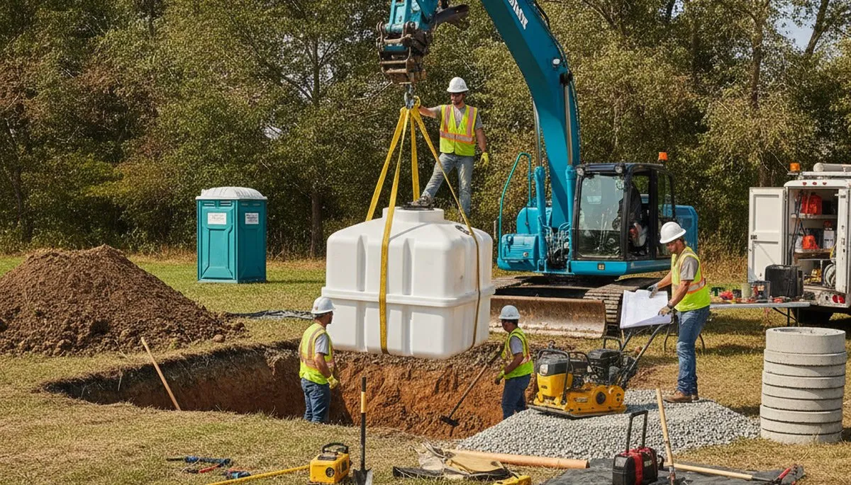 Septic tank installation in Newton, MA by On Call Plumbers for residential plumbing service