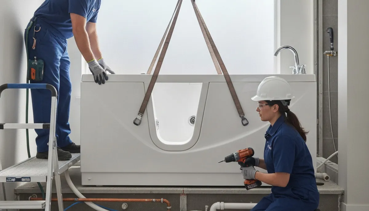 Walk-in tub installation for Newton, MA homeowners by local plumbing repair experts